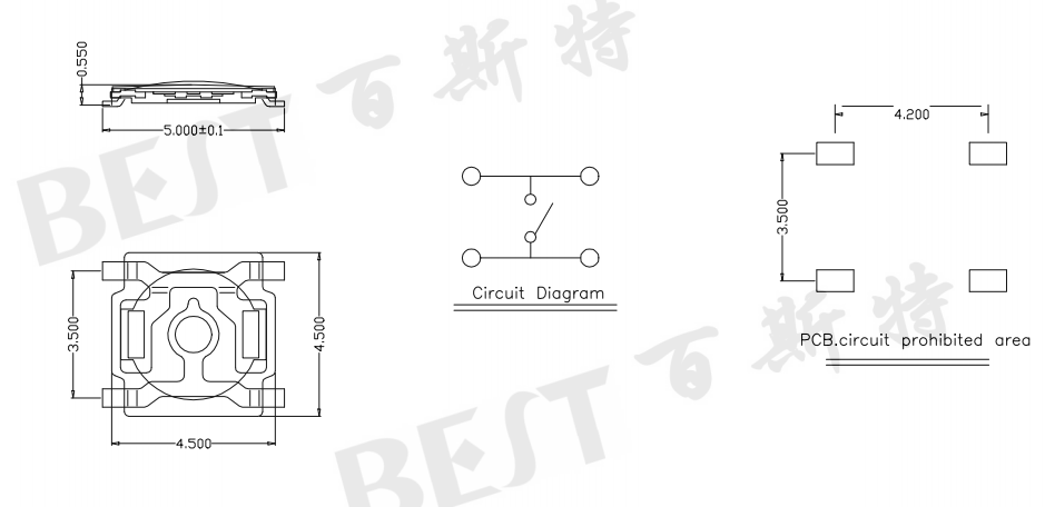 貼片輕觸開(kāi)關(guān)規(guī)格書