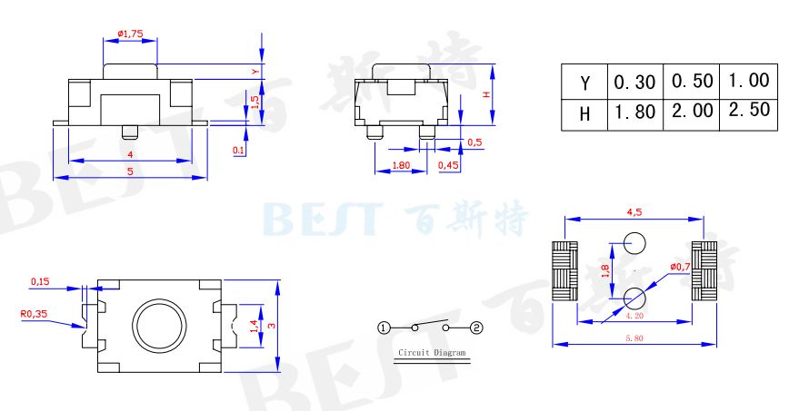 輕觸開(kāi)關(guān)TS-1185E