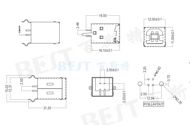 USB插座USB-B-01